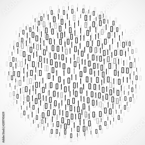 Abstract technology background with binary computer code in circle shape, vector illustration eps 10