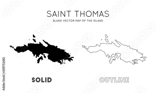 Saint Thomas map. Blank vector map of the Island. Borders of Saint Thomas for your infographic. Vector illustration.
