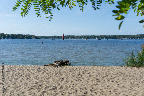 Canvas Print Idyllic view of Grunewald, Havelhöhenweg, Berlin, Germany on a sunny day