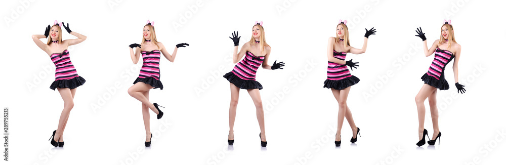 Tall woman in fashion concept Tall woman in fashion concept