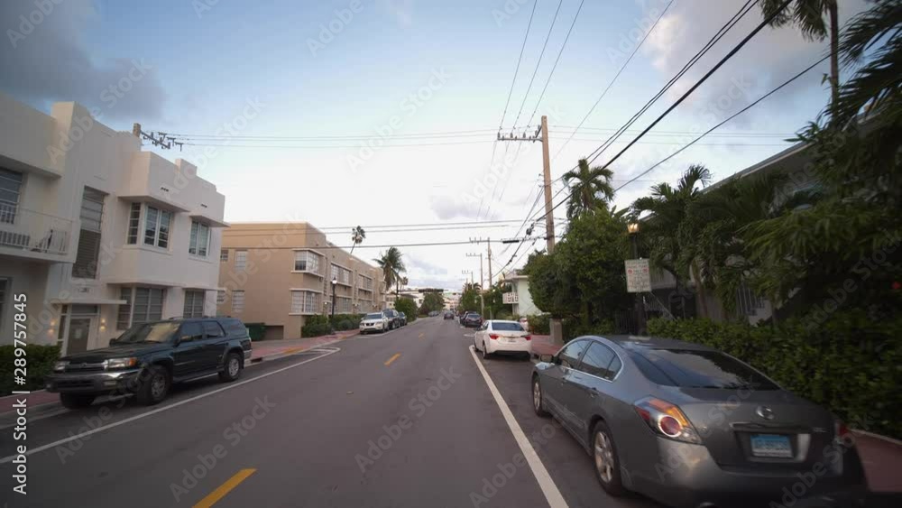 Driving plates east bound Miami Beach 11th Street Driving plates east bound Miami Beach 11th Street