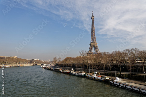 Paris, France - Eiffel tower on River Seine © chromoprisme