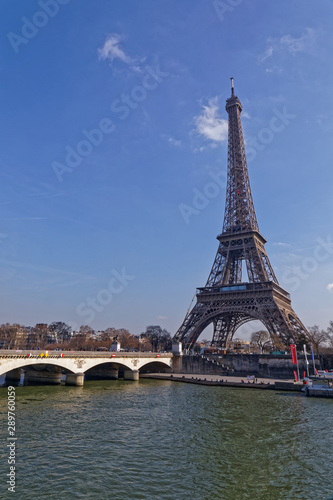 Paris, France - The Eiffel Tower and Iena bridge