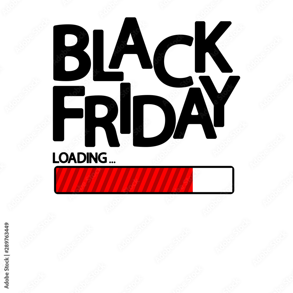 Black Friday Sale, progress loading bar design template, vector illustration