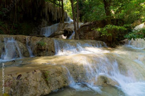 Erawan Waterfall is natural beautiful in forest