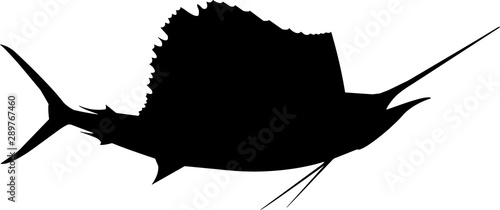 Sailfish Fish Silhouette Vector