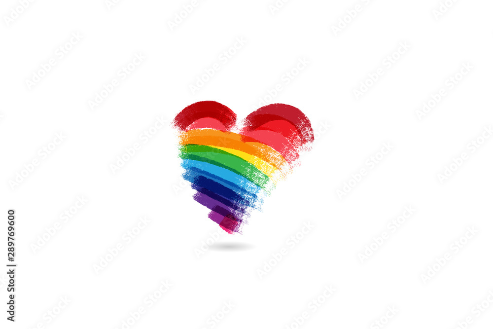 Heart rainbow painted logo vector Heart rainbow painted logo vector