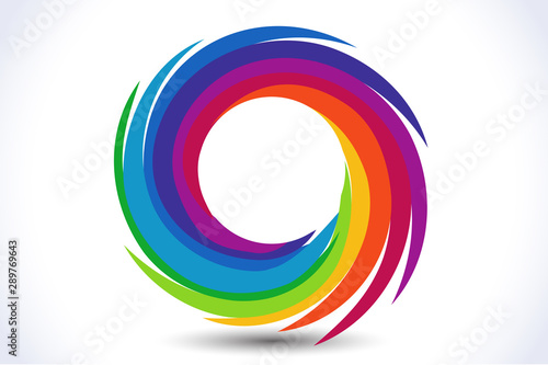 Rainbow waves palette of colors logo vector