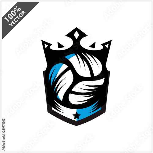 Volleyball Ball King Logo Vector	