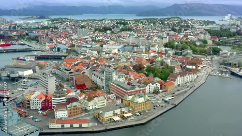 Breathtaking aerial view of the scenic city of Stavanger, Norway photo