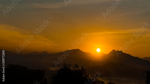 Sunset at Laung Prabang in Bird Eye View:: Mount. PhouSi view point, Laos