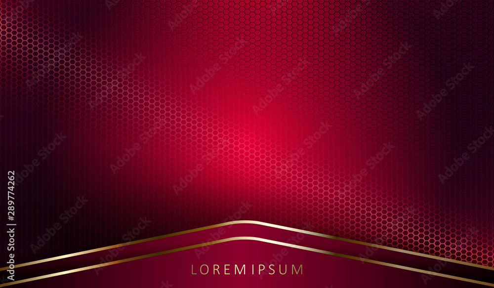 Abstract dark pink composition with mesh and arrows with a gold border Abstract dark pink composition with mesh and arrows with a gold border