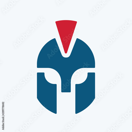 Spartan warrior helmet logo, knight armor symbol, gladiator icon design - Vector