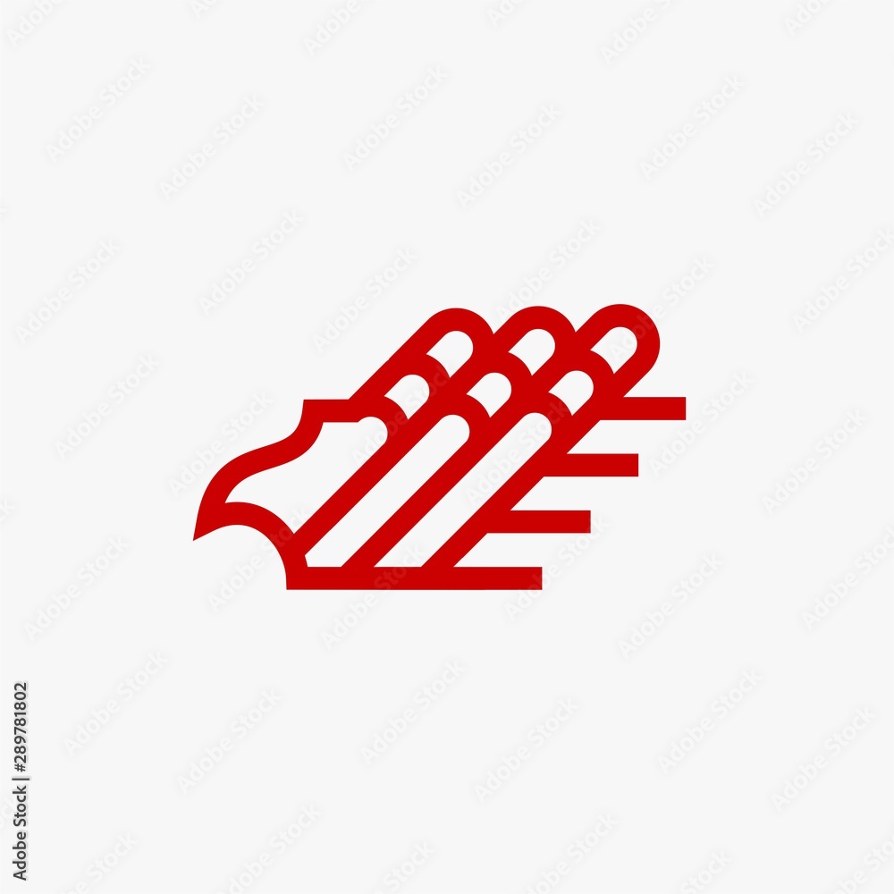 Obraz premium Eagle line logo design vector. Wild bird illustration symbol. Red eagle outline vector icon.