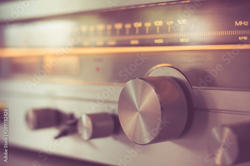 Vintage radio on the table 