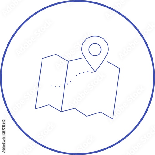 Mark places on map line icon