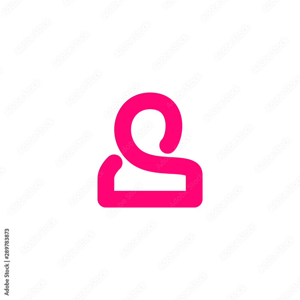 line art, person icon, account icon vector , modern pink color on white background line art, person icon, account icon vector , modern pink color on white background