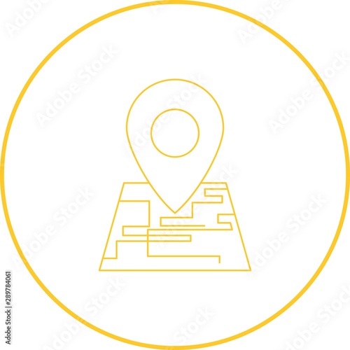 Find places on map line icon