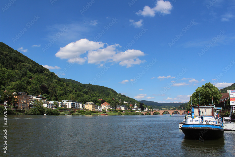 Heidelberg river with a leisure atmosphere