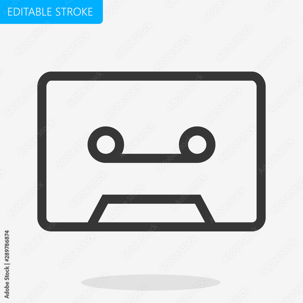 Cassette Tape Icon Pixel Perfect Editable Stroke Vector Cassette Tape Icon Pixel Perfect Editable Stroke Vector
