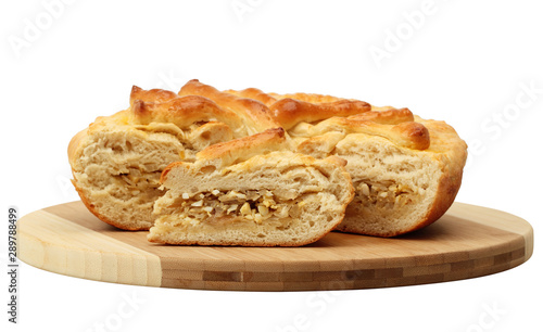 Cabbage Pie, isolated on white