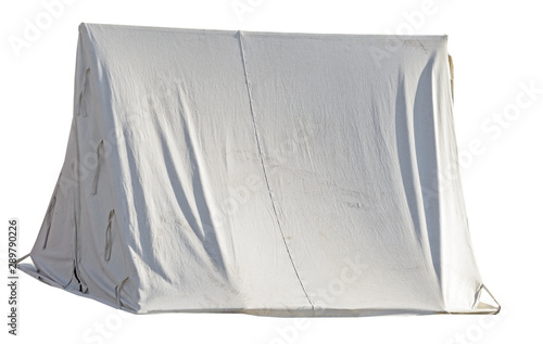 White canvas no name tent