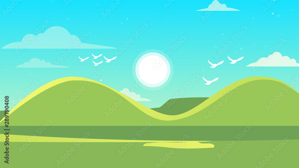 Obraz premium Morning Scene Landscape Background