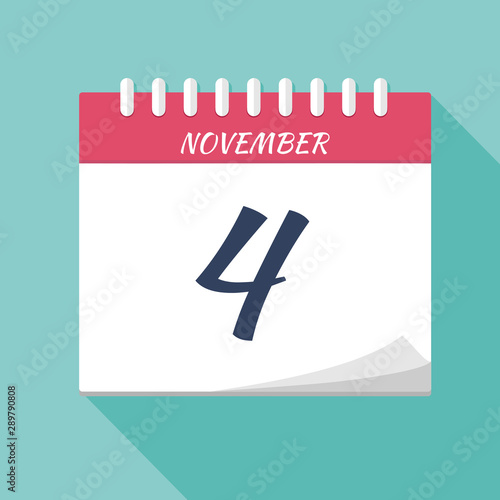 Calendar Date - November 4. Planning. Time management.