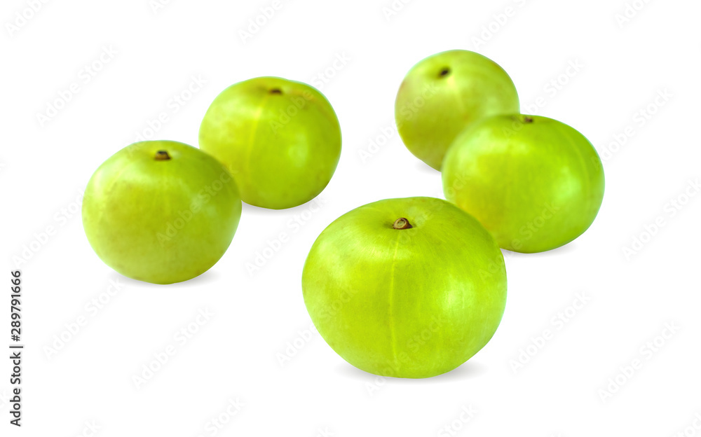Indian gooseberry isolated on white background.