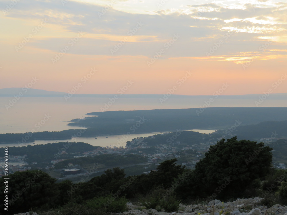 sunset over sea Rab croatia