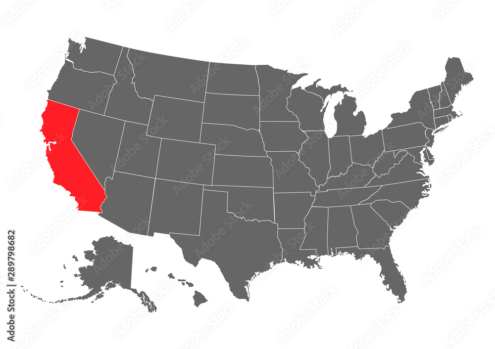 California vector map silhouette. High detailed illustration. United state of America country California vector map silhouette. High detailed illustration. United state of America country