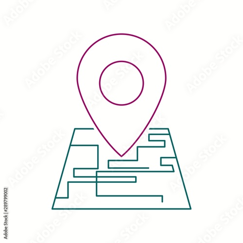 Find places on map line icon