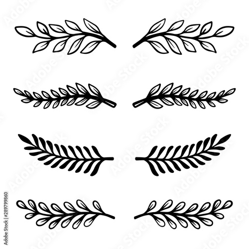 Set of hand drawn text dividers. For poster, card, banner, flyer. Vector illustration