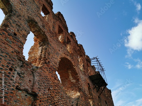 The ruins of the ancient Teutonic castle Ragnit in East Prussia, now the city of Neman Kaliningrad region. photo