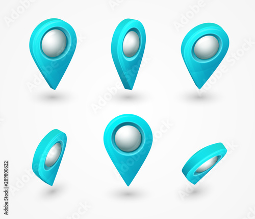Free Download Map pointer 3d pin. Location symbols vector set isolated on white background. - GFXLoad