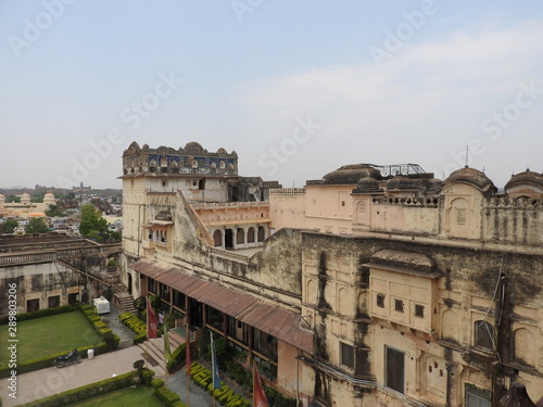 The Jehangir Mahal, Orchha Fort, Religia Hinduism, ancient architecture, Orchha, Madhya Pradesh, India.