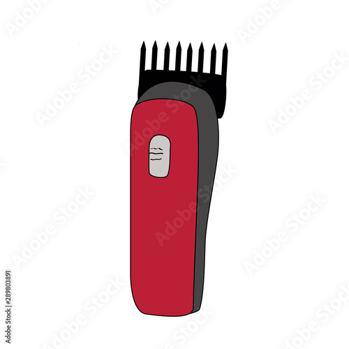 sketch drawn in vector with a hair clipper on isolated white background