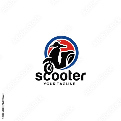 Scooter Logo Design Stock Vector