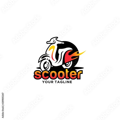 Scooter Logo Design Stock Vector