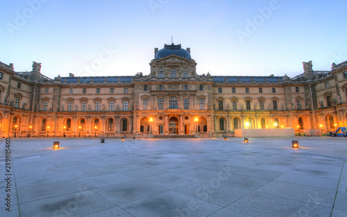 Paris - Louvre museum with pyramid, France