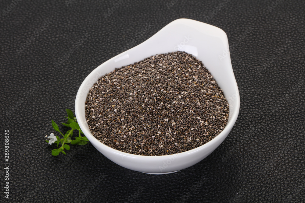 Dietary Chia seeds in the bowl Dietary Chia seeds in the bowl