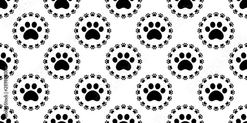 dog paw seamless pattern footprint vector french bulldog cartoon scarf isolated repeat wallpaper tile background doodle illustration design