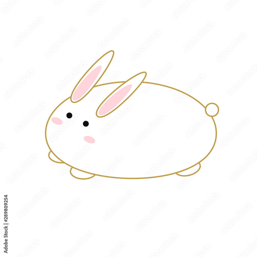 まんじゅうのようなウサギのイラスト Stock ベクター Adobe Stock