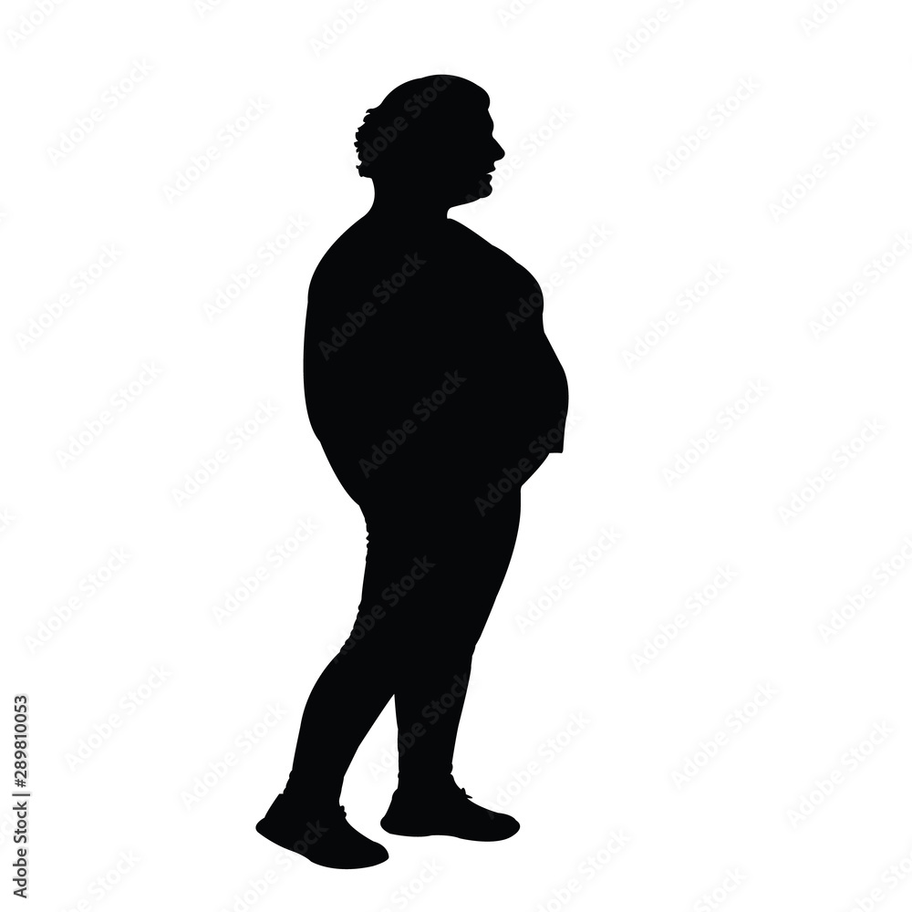 a fat woman body silhouette vector
