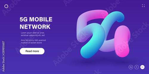 5G mobile network trendy background for website, poster, banner. Internet technology of next generation