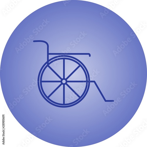 Beautiful wheel chair vector line icon