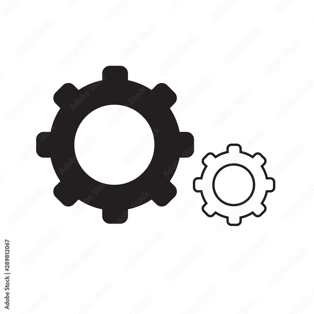 gear icon, service icon, maintenance icon vector on isolated white background. Vector image