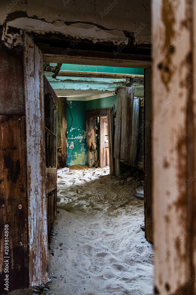 abandoned old house full of sand, Namibia
