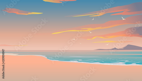 Beautiful beach, summer background, tropical landscap, tourism and travel