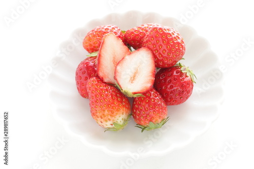 strawberry on white dish